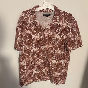 Banana Republic Brown Leaf Print Men's Shirt